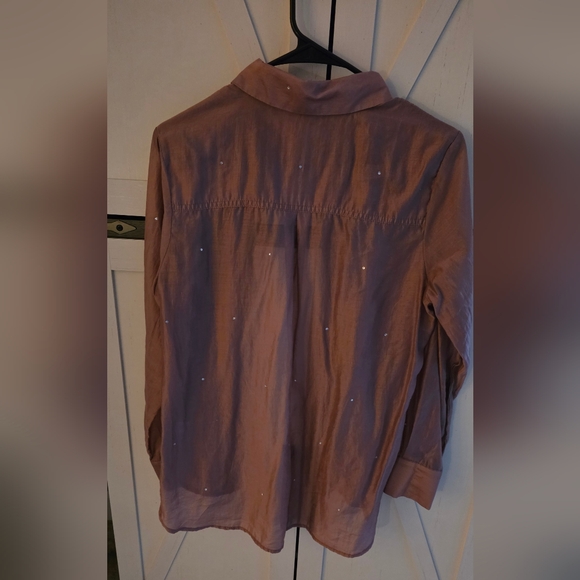 Bailey 44 Women's Mauve Blouse with Button Detail And Diamond Embellishments - Picture 5 of 8